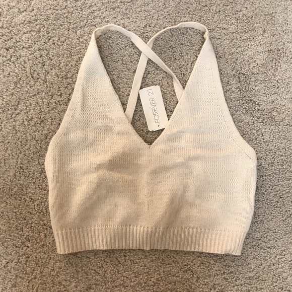 Forever 21 Tops - Cream fabric crop top
